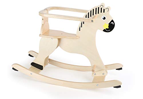 Small Foot Wooden Toys Natural Wood Rocking Horse, Multi