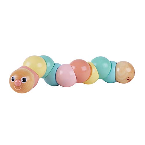 Classic World Twisting Caterpillar Colorful Wooden Toy for 1 Year Baby & Toddler Early Learning Education