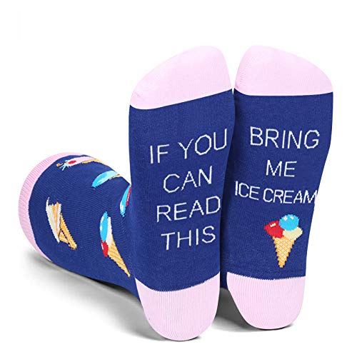 Funny Saying If You Can Read This Bring Me Ice Cream Socks-Novelty Ice Cream Gifts For Women Ice Cream Lover