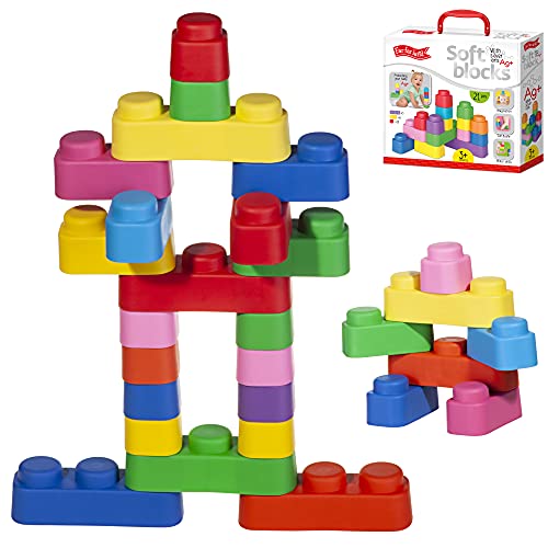 Creative Soft Building Blocks for Toddlers - Multi-Colored Soft Baby Blocks Set (21Pieces) - Premium Stacking Blocks for Cognitive Development - Early Learning Soft Blocks for Toddlers 1 2 3 4 Year