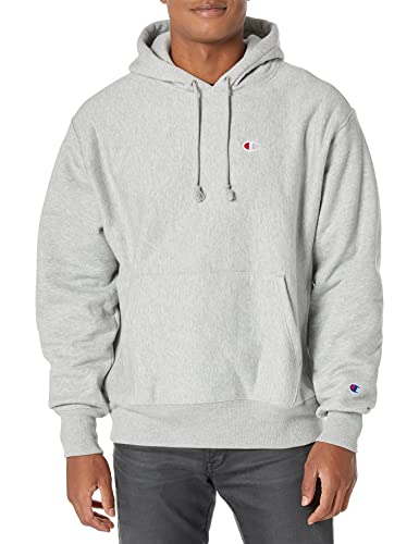 Champion mens Reverse Weave Pullover, Left Chest C Hoody, Oxford Gray-y06145, Large US
