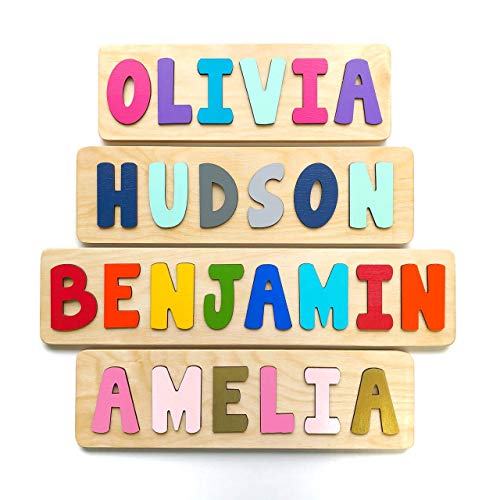Wooden Name Puzzle, Gift for Baby or Toddler, Handmade in the USA