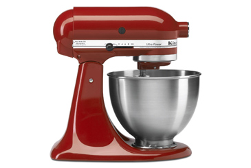 Made in the USA, red KitchenAid Artisan stand mixer