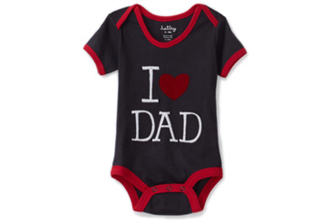 First Fathers Day gift ideas, I Love Dad baby onesie