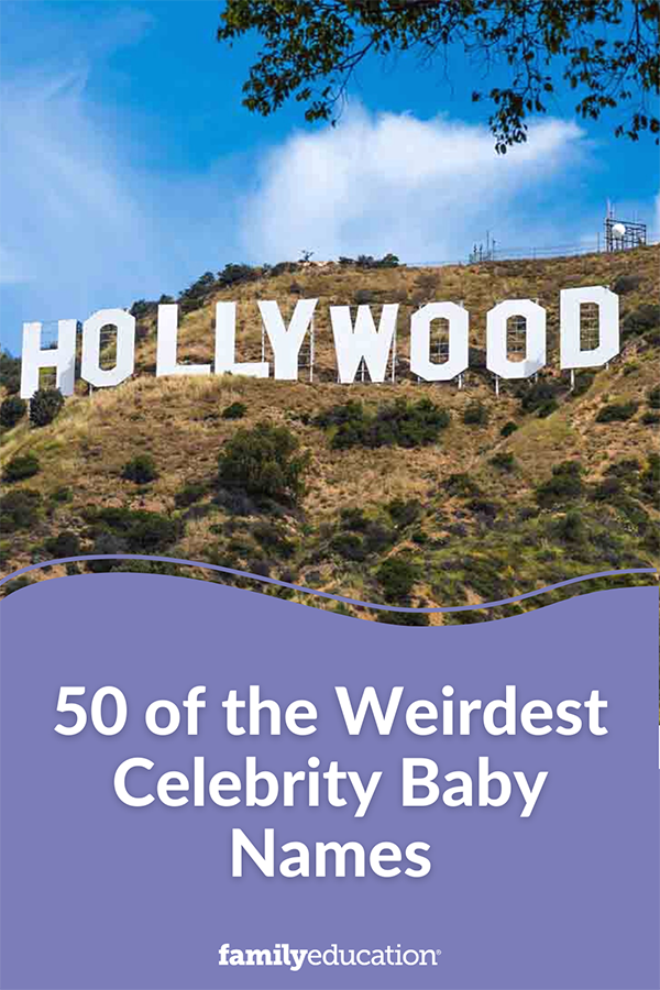 pinterest graphic of weird celebrity baby names
