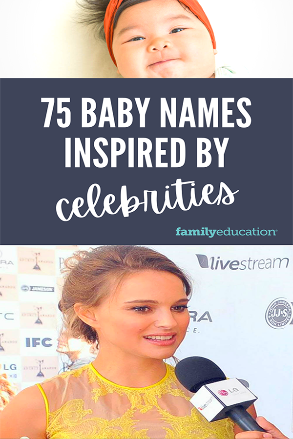 pinterest graphic of celebrity baby names