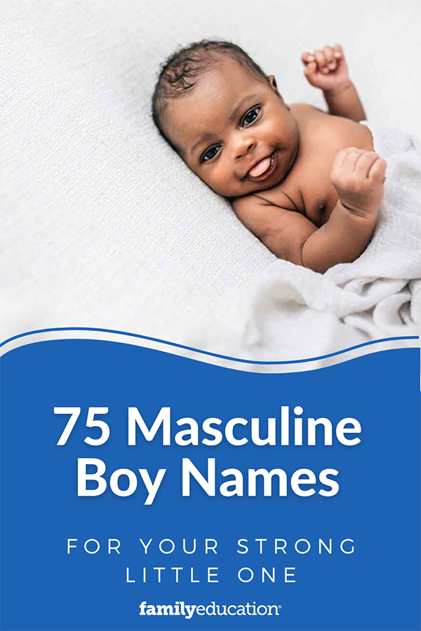 pinterest graphic of masculine boy names