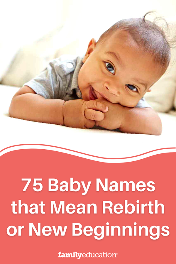 pinterest graphic of names that mean rebirth