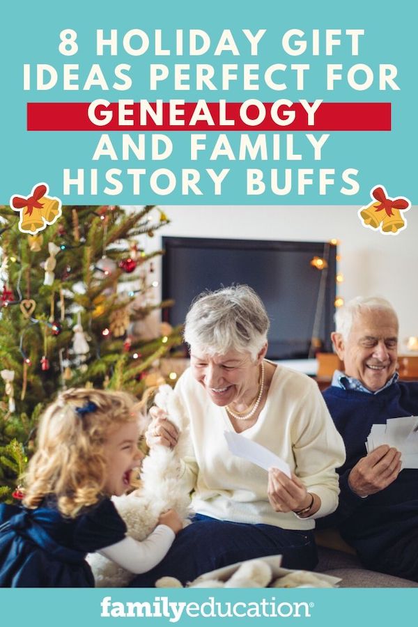 Pinterest graphic for : 8 Holiday Gift Ideas That are Perfect for Genealogy and Family History Buffs