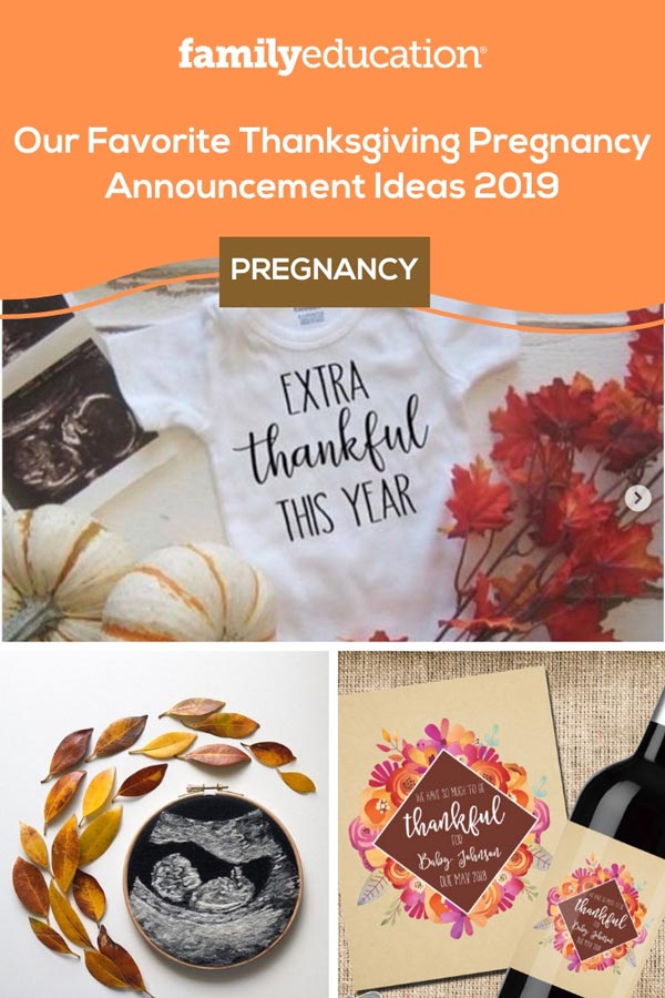 Pinterest graphic for Our Favorite Thanksgiving Pregnancy Announcement Ideas 2019