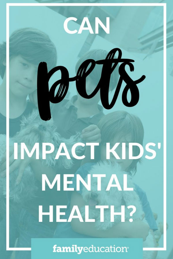 can pets impact kids mental health pinterest image