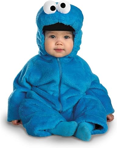 Cute baby boy in Cookie Monster halloween costume