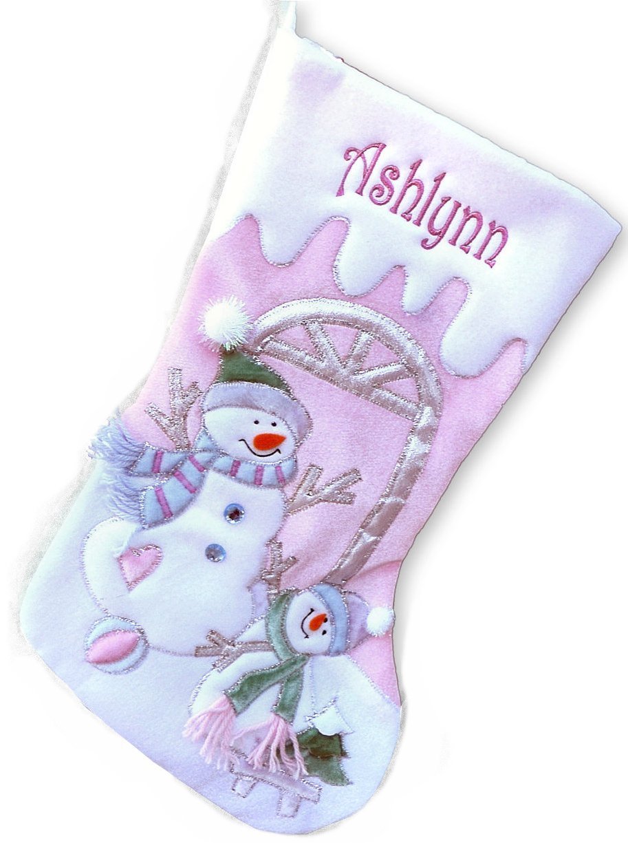 pink personalized stocking