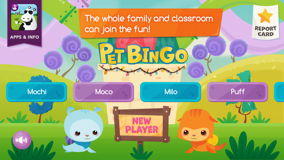 Pet Bingo is another great free educational app from Duck Duck Moose