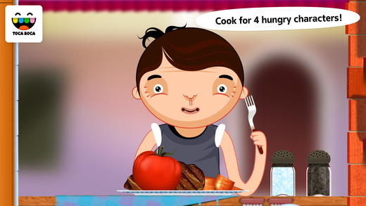 Toca Kitchen is a free educational app that lets you play with food