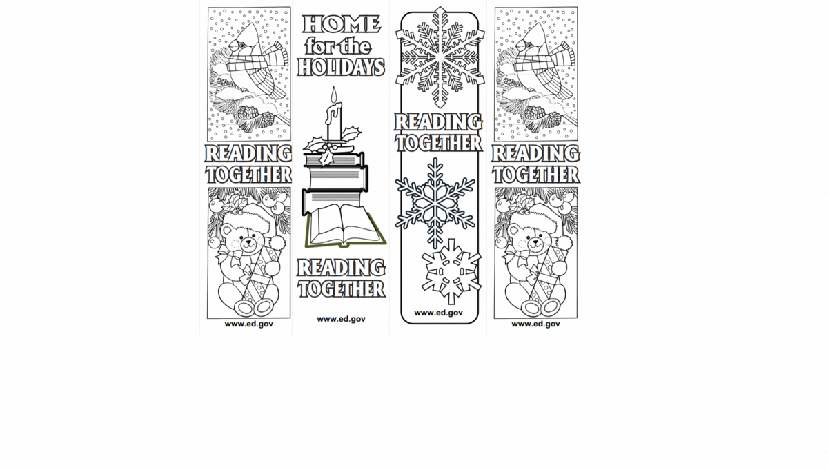 winter holiday bookmarks printable coloring activity pre k 5th grade familyeducation
