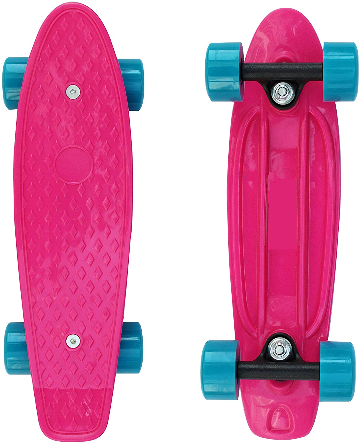 23.2 Inches Plastic Mini Classic Skateboard,with Bendable Deck and Smooth Soft PU Wheels Cruiser Board for Kids Boys Girls Youth Beginners OLEIO Complete Skateboard 