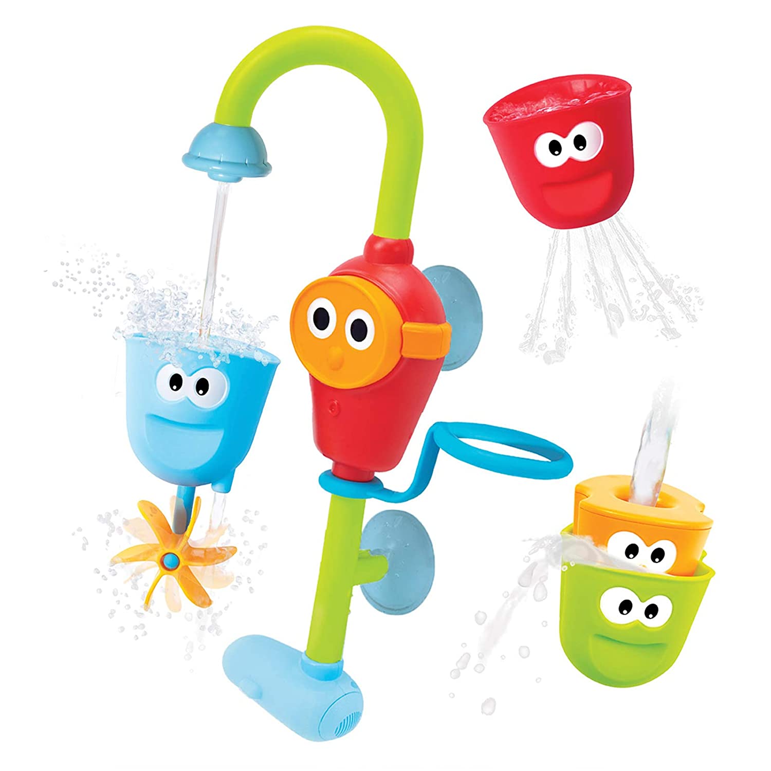 Yookidoo Baby Bath Toy 3 Stackable Cups and Automated Spout