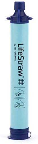 LifeStraw Personal Water Filter for Hiking, Camping, Travel, and Emergency Preparedness, 1 Pack, Blue