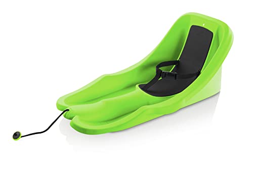Gizmo Riders Baby Rider - Toddler Sled with Tow Strap and 3-Point Safety Harness. Backrest Design Prevents Tipping Over, Holds 55lbs, Ages 6 Months and Up (Mystic Green)