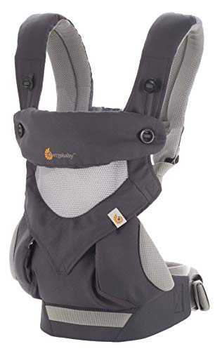 Ergobaby 360 All-Position Baby Carrier with Lumbar Support and Cool Air Mesh (12-45 Pounds), Carbon Grey