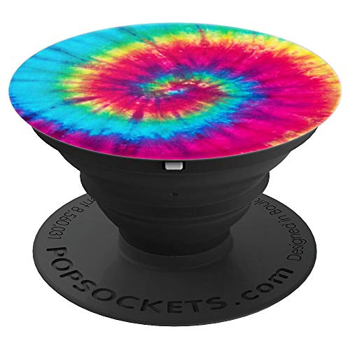 Tie Dye Rainbow Swirl PopSockets Grip and Stand for Phones and Tablets