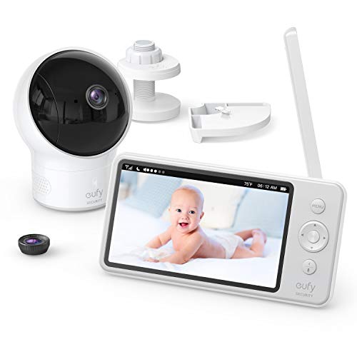 Baby Monitor, eufy Security, Spaceview S Video Monitor, Peace of Mind for New Moms, 5 inch LCD Display, 110° Wide-Angle Lens Included, 720p HD, Lullaby Mode, Night Vision, Day-Long Battery, Crib Mount
