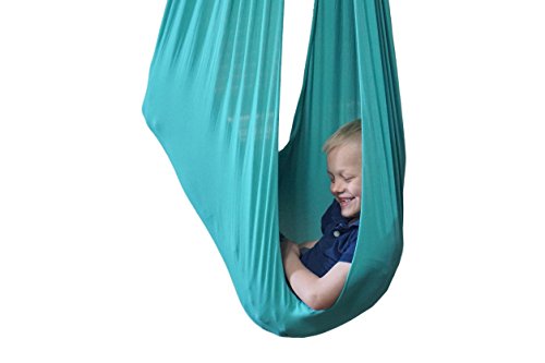 Indoor Therapy Swing for Kids with Special Needs by Sensory4u (Hardware Included) Snuggle Swing | Cuddle Hammock for Children with Autism, ADHD, Aspergers | Great for Sensory Integration (Aqua Color)