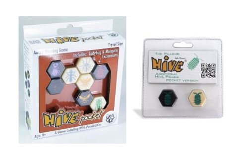 Hive Pocket Game Bundle including Hive Pocket and Hive Pocket Pillbug Expansion by Smartzone Games and Gen42 Games (2 items)