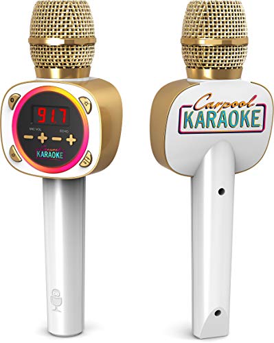 Singing Machine Official Carpool Karaoke, The Mic, Bluetooth Microphone for Cars, White (CPK545)