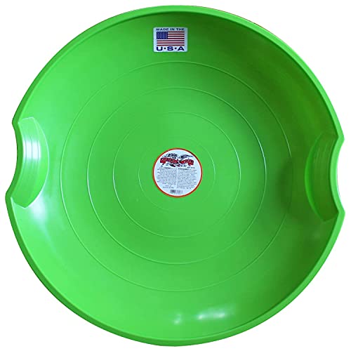 Paricon 626-G Flexible Flyer Round Flying Saucer Disc Racer Polyethylene Snow Sled Toboggan, for Ages 4 and Up, 26 Inch Diameter, Green