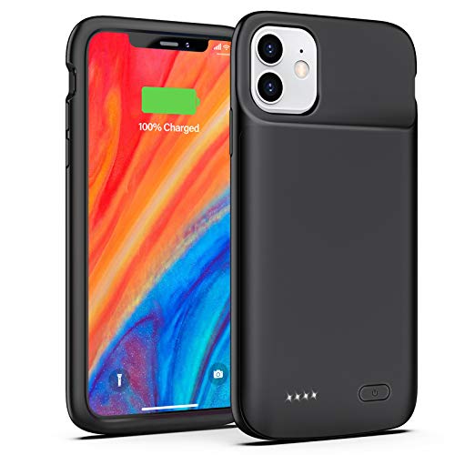 OMEETIE Battery Case for iPhone 11, 5000mAh Portable Protective Charger Case Rechargeable Extended Battery Pack Charging Case Compatible with iPhone 11 (6.1 inch) (Black)