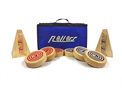 Rollors Backyard Game - The #1 Lawn Game for Summertime Fun, Tailgating, Camping, Parties, BBQs, Picnics & Beach days – All Wood Outdoor Yard Game Combining Horseshoes, Bocce Ball & Bowling