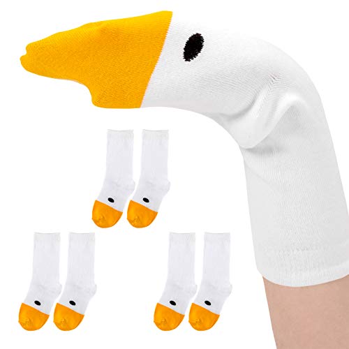 Cosweet 3 Pairs Goose Head Socks- Novelty Untitled Geese Game Socks Funny Goose Animal Sock Puppets Unisex Gift for Women Girl Costume Party Your Family and Friends