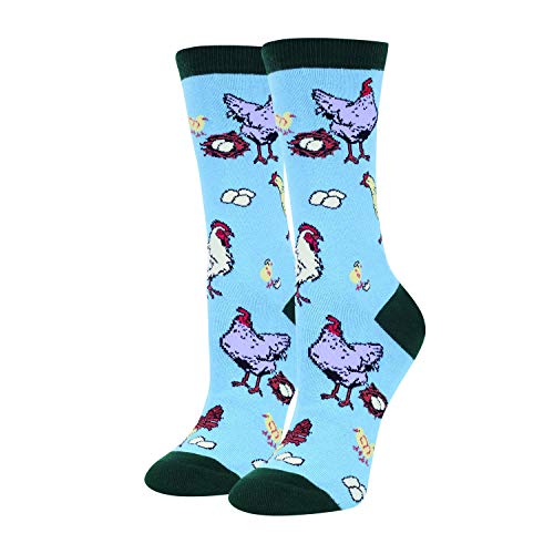 HAPPYPOP Womens Cute Chicken Rooster Socks Gifts for Girls, Novelty Farm Rooster Chick Socks