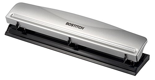 Bostitch Office HP12 3 Hole Punch, 12 Sheet Capacity, Metal,Silver