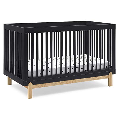Delta Children Poppy 4-in-1 Convertible Crib, Midnight Grey/Natural