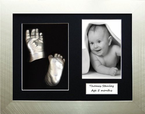 3D Baby Casting Kit, Silver Frame / Black 3 hole mount / Metallic Silver Paint by BabyRice