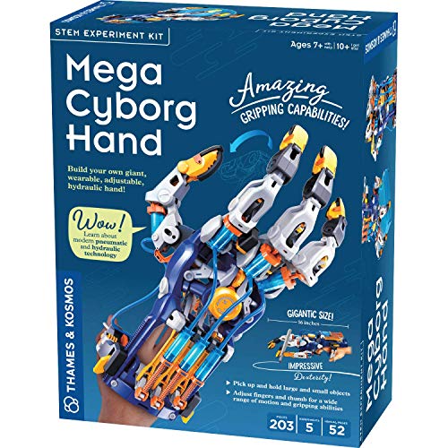 Thames & Kosmos Mega Cyborg Hand STEM Experiment Kit | Build Your Own GIANT Hydraulic Hand | Amazing Gripping Capabilities | Adjustable for Different Hand Sizes | Learn Hydraulic & Pneumatic Systems