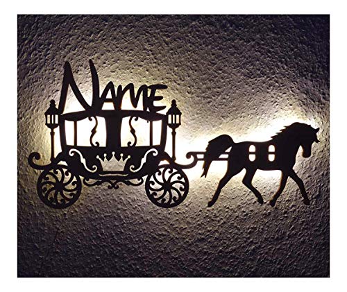 Princess Gifts for Adult Baby and Kids I Unique Carriage LED Night Light Personalized with Name for 3 4 5 6 Year Old Girls