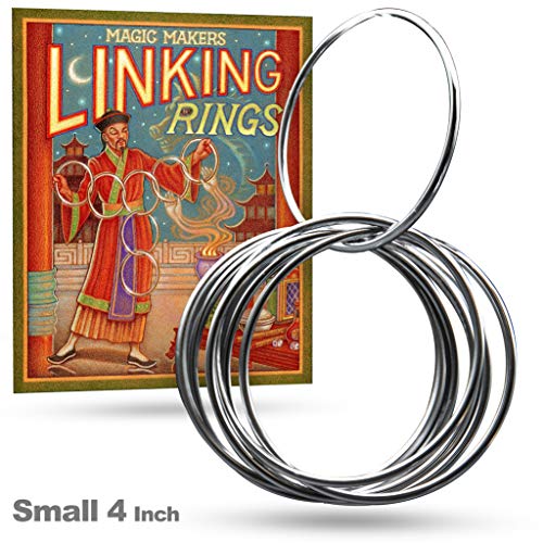 Magic Makers Linking Rings Small 4 Inch Set of 8 Rings with Online Learning
