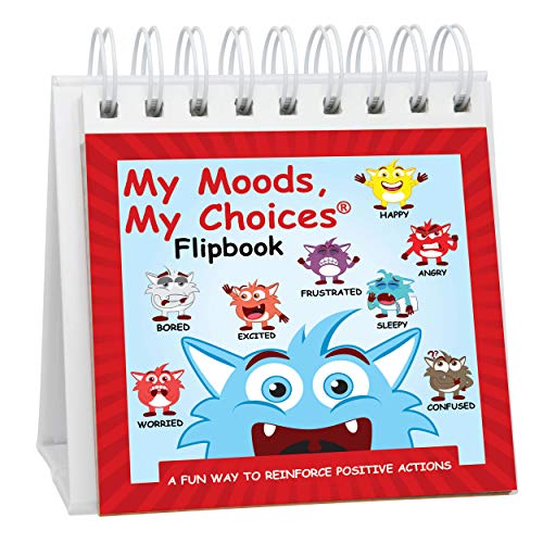 The Original Mood Flipbook for Kids; 20 Different Moods/Emotions; Autism; ADHD; Help Kids Identify Feelings and Make Positive Choices; Laminated Pages (Monster Flipbook - Travel Size)
