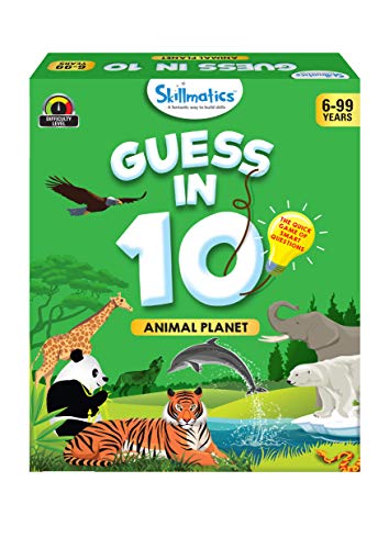 Skillmatics Guess in 10 Animal Planet - Card Game of Smart Questions for Kids & Families | Super Fun & General Knowledge for Family Game Night | Gifts for Kids (Ages 6-99)