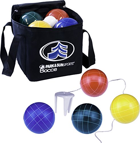 Park & Sun Sports Bocce Ball Set with Deluxe Carrying Bag: PRO, 109 mm Poly-Resin Balls