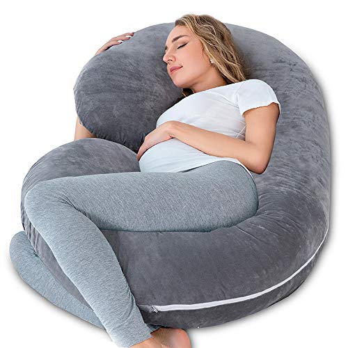 INSEN Pregnancy Pillow,Maternity Body Pillow with Pillow Cover,C Shaped Body Pillow for Pregnant Women
