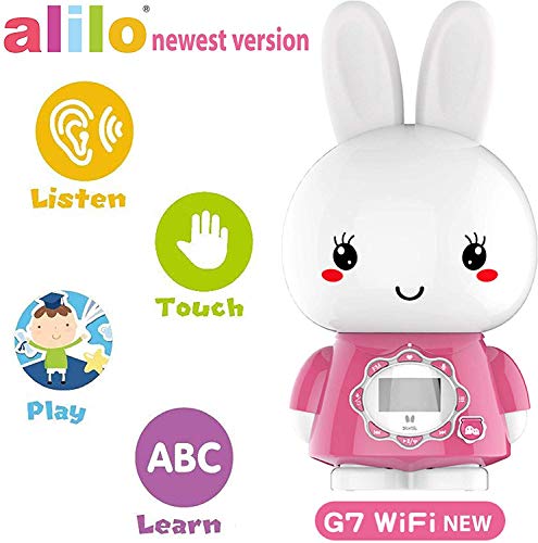 Huohuotu Alilo Big Bunny G7WIFI Early Education Toy, Pink, LCD Screen Display, WiFi+USB Download, Wechat Messaging