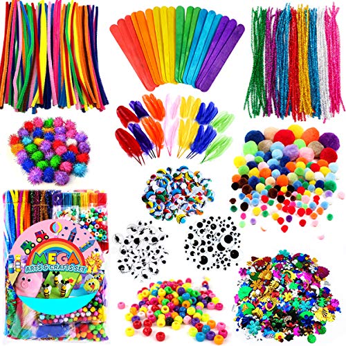 FunzBo Arts and Crafts Supplies for Kids - Craft Art Supply Kit for Toddlers Age 4 5 6 7 8 9 - All in One D.I.Y. Crafting Collage Arts Set for Kids (X-Large)