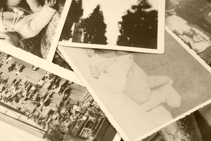 Pile of old photographs