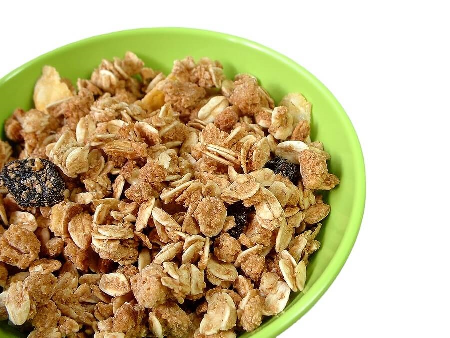 Bowl of granola with spoon
