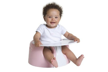 baby gifts for twins, baby in Bumbo seat with tray